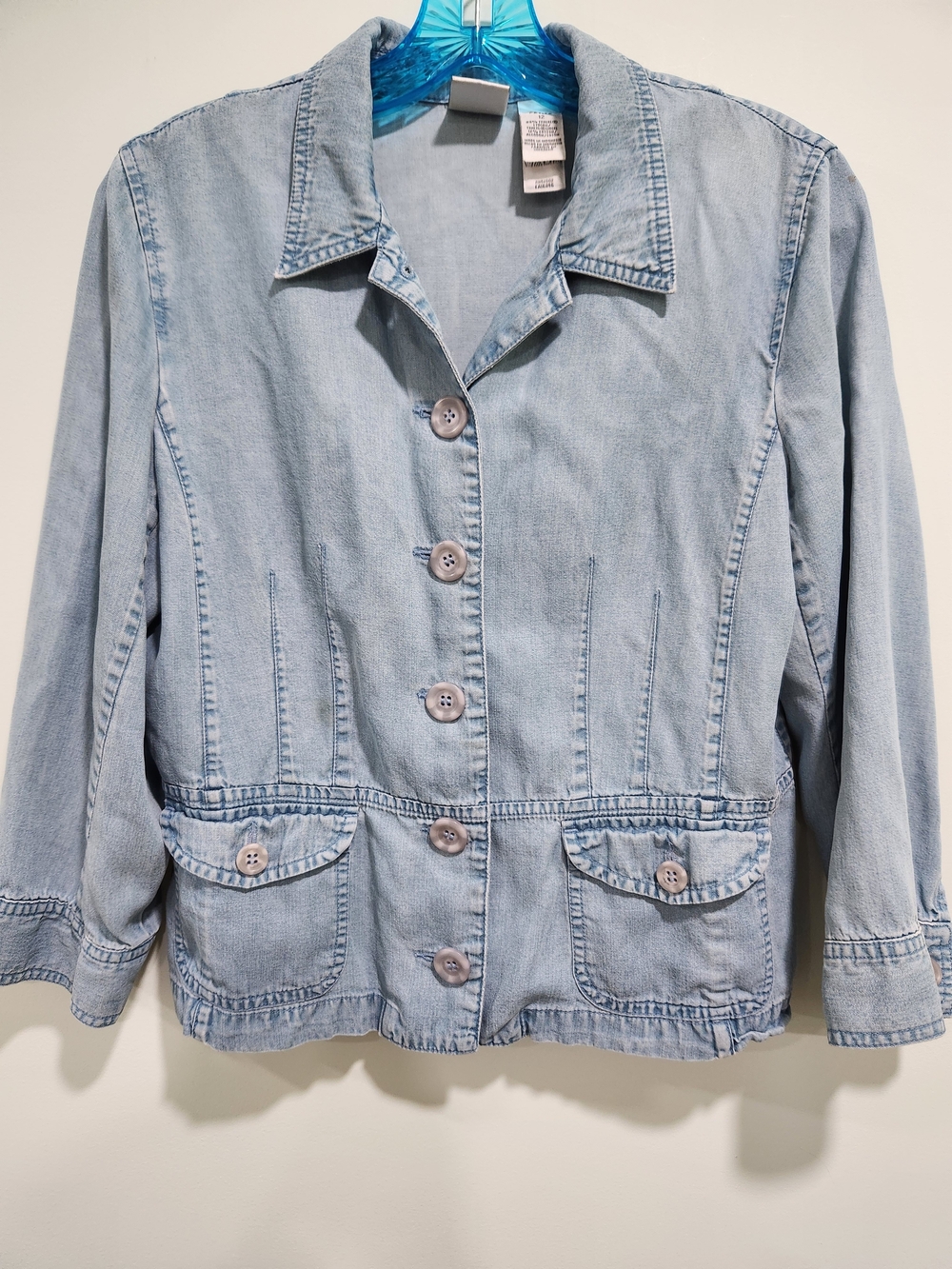 Emma James Light Blue Denim Button-Front Jacket